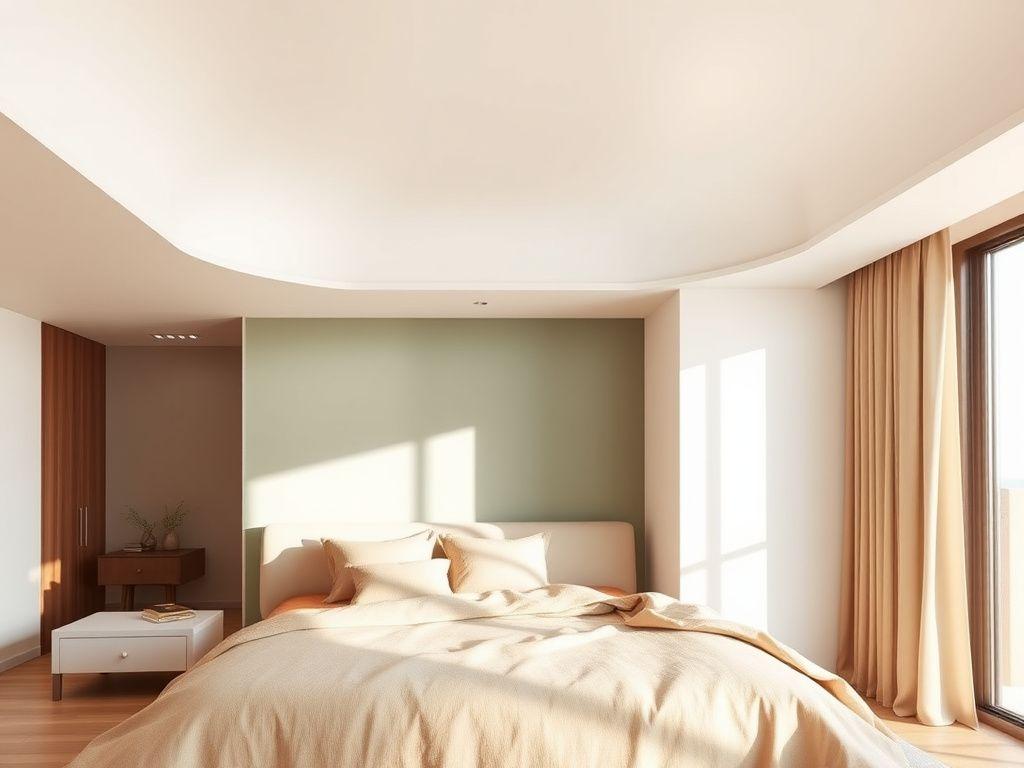 Mont Kiara Suite - Satin-finish bedroom ceiling with cove lighting